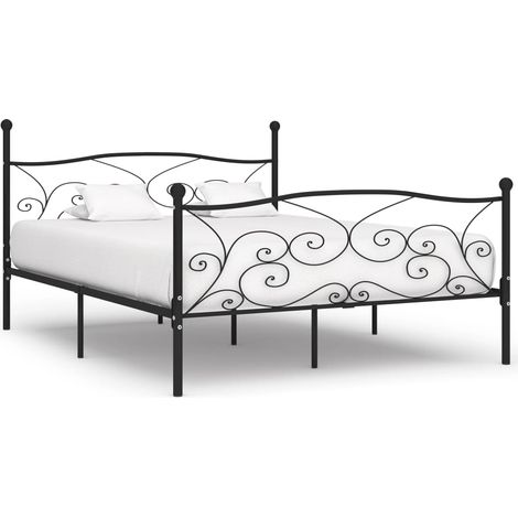 Estructura de cama con somier metal negro 180x200 cm vidaXL (1/5)