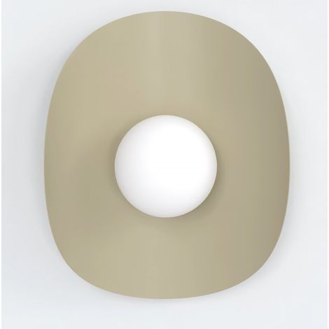 Lampada da parete Fiero XL in acciaio mokka e vetro