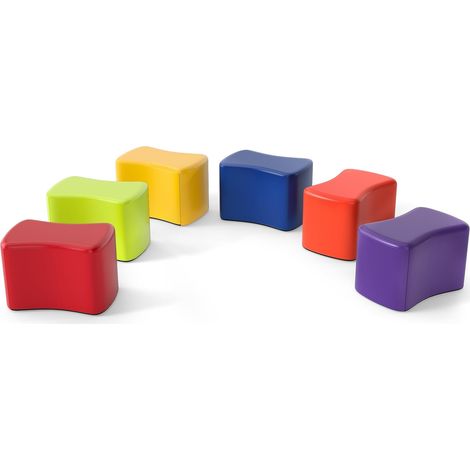 Sgabelli modulari per bambini, 6 rivestimenti in similpelle colorata
