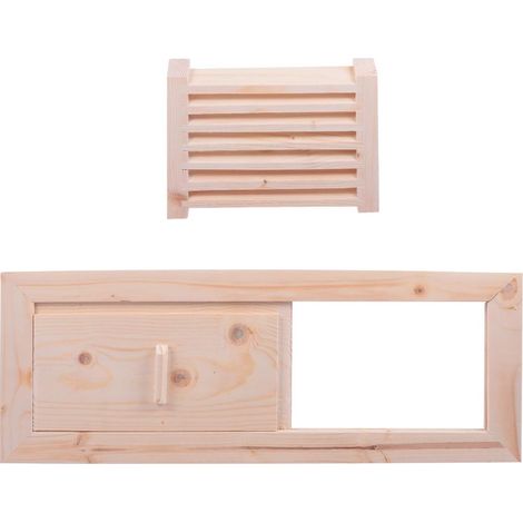 Volet de Ventilation pour Introduire de L'air Frais la Salle de Vapeur pour Sauna et Hammam en Bois Beige Surface Lisse Kit de 1 Set (1/5)