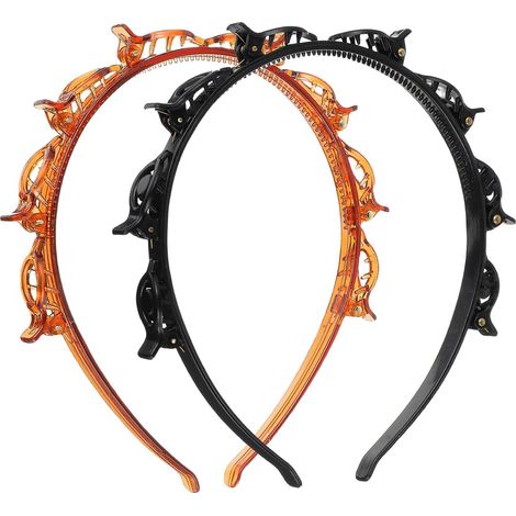 Serre-Tête Avec Pinces - Accessoire Coiffure Tressé - Pour Femme Et Homme - Lot De 2 Pièces (1/5)