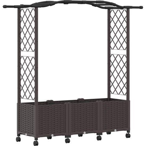 Maison Exclusive - Hochbeet mit Rankgitter und Dach Braun 164 x 4 (1/5)