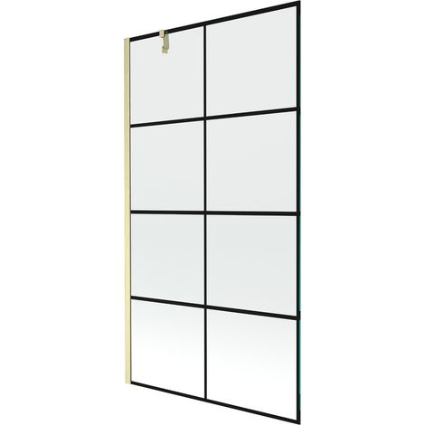 Mexen Next Duschabtrennung 1-flügelig 100 x 150 cm, schwarzes Muster, gebürstetes Gold - 895-100-000-00-77-55 (1/5)