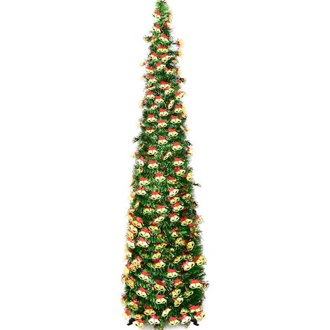 Albero di Natale Artificiale Pieghevole Verde 150 cm Decorazione (1/5)