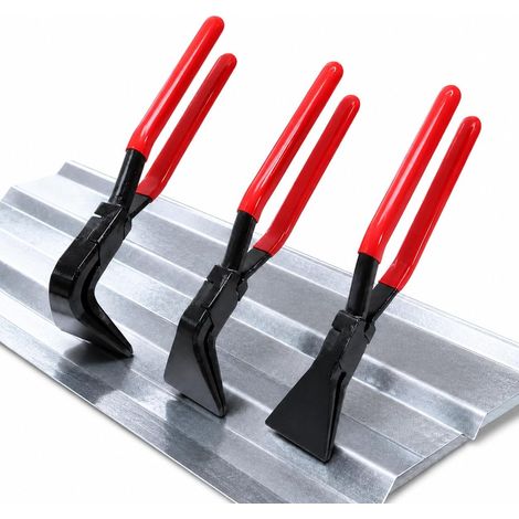Lot de 3 Pinces Plieuses à Tôle 0° 45° 90°, Pinces à Border 270 mm pour Pliage de Tôle, Mâchoires 60 mm en Acier Carbone, Outils de Cintrage pour Aluminium, Cuivre, Zinc, Acier Fin (1/5)