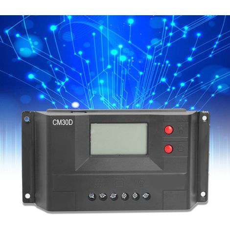 Der 30A-Solarladeregler verfügt über ein LCD-Display, das 12V- und 24V-Lade-/Entladevorgänge mit intelligenter Erkennung anzeigt. (1/5)