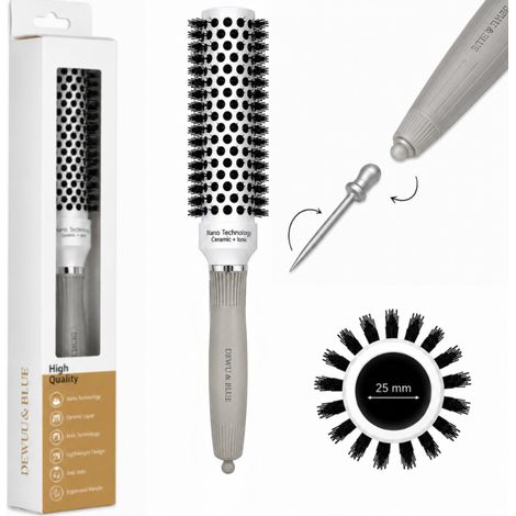 Brosse thermique en céramique pour le coiffage avec ionisation 25 mm (1/5)