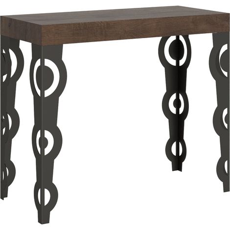 Consolle Allungabile 90-196x40x77 cm in Nobilitato Marrone (1/4)