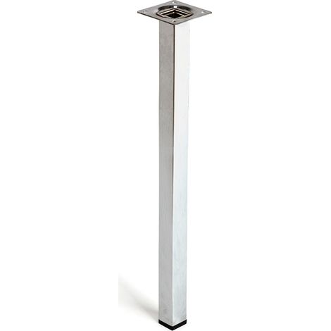 Pied carré en acier 400 mm – Finition chrome brillant – Dimensions 25x25 mm – Pour applications variées en bricolage