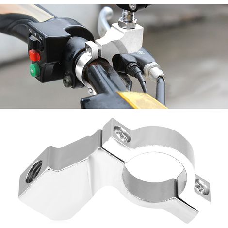 10-mm-Motorrad-Rückspiegelhalterung, Lenkeradapter, silberne Spiegelbefestigungsklemme, Lenkerhalterung, robustes Zubehör. (1/5)