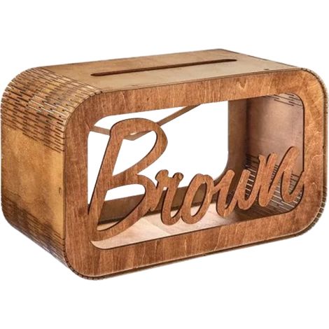 Boîte à cartes de mariage, boîte cadeau en bois pour décoration de réception de mariage, anniversaire de fête (1/5)