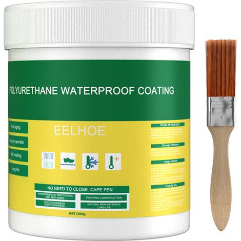 EELHOE - Colle d'étanchéité pour sols (300 g) - Produit d'étanchéité pour murs extérieurs, salles de bains et toilettes - Peinture pénétrante pour murs en briques (1/5)