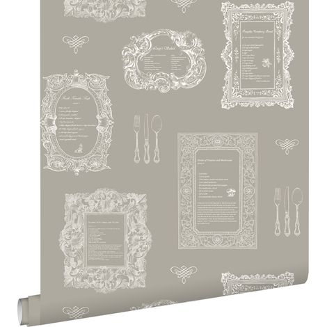 papier peint recettes taupe - ESTAhome (1/5)
