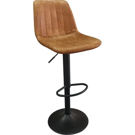 Tabouret de bar pivotant Barcelona PU cognac (1/5)