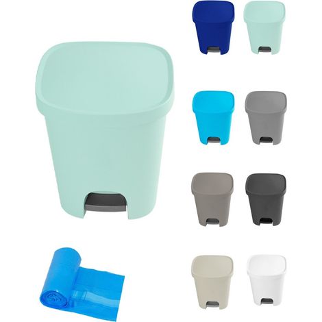 Cubo basura plástico Apertura con pedal 25 Litros Cubo reciclar Mate 35x30x42 cm