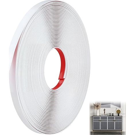 Baguette De Finition Moulure Auto-Adhésives Moulures Murales En Pvc Amovibles Et Fixables Pour Fenêtres Portes Miroirs Crédences De Cuisine Et Meubles Blanc Brillant (1/5)