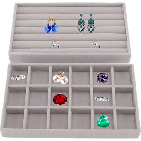 Plateaux à bijoux, plateaux à grilles variés, plateaux vides, plateaux de présentation de bijoux, boîtes de sélection, d'exposition et de rangement pour bijoux. (1/5)