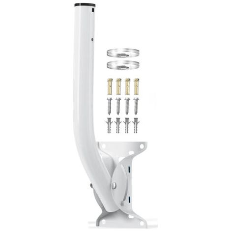 Support d'antenne universel 19,68 pouces - Support de pont sans fil réversible en J, support de toit robuste pour antenne extérieure, extension Wi-Fi, station météo, point d'accès