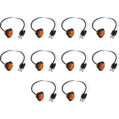 10er-Pack LED-Seitenmarkierungsleuchten (1,9 cm) – Gelb – für Fahrzeuge, Anhänger, LKWs und Boote (1/5)