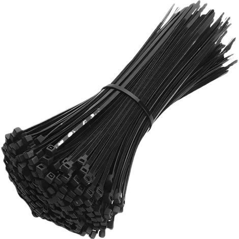 500 Stück Kabelbinder, 200 mm x 2,5 mm, professionelle Kabelbinder, Nylon-Kabelbinder, 200 mm Kabelbinder, schwarz (1/5)