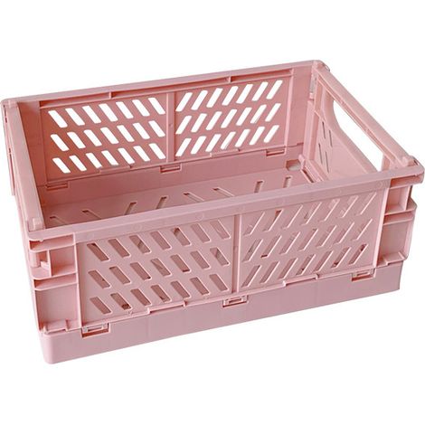 Mini-Aufbewahrungsbox aus faltbarem Kunststoff, Faltkiste, Tischständer, Kosmetikkorb, Aufbewahrungsbox fürs Homeoffice, 1 Stück (rosa)