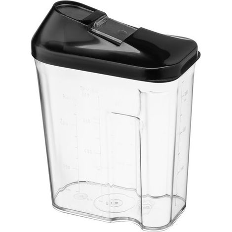 Contenitore per alimenti HUGO da 750 ml (0,75 litri), incolore, con coperchio nero (1/2)