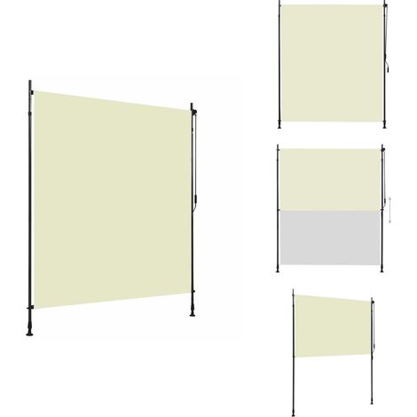 Store roulant d'extérieur 200 x 270 cm Crème - Store Extérieur - Stores Verticaux - Intimité Jardin - Ombre Terrasse - Store Manuel (1/5)
