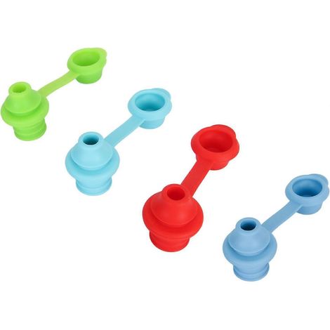 Lot de 4 bouchons de paille pour bouteille d'eau, adaptateur universel en silicone étanche pour embout de bouteille, compatible avec les tout-petits, les adultes et les enfants. (1/5)