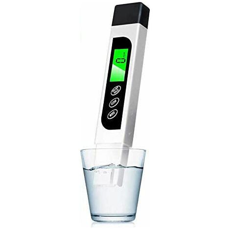 Wasserqualitätstester, genaues TDS-Messgerät, EC-Messgerät und Temperaturteststift mit LCD mit Hintergrundbeleuchtung für Trinkwasser, Hydrokultur, Pools, Aquarien