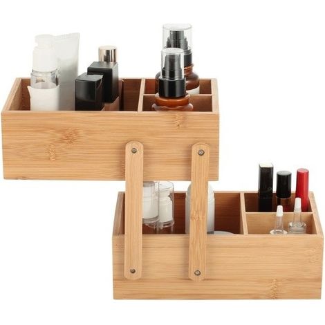Organisateur de maquillage Bambou 2 niveaux ISALYS Beige MSV