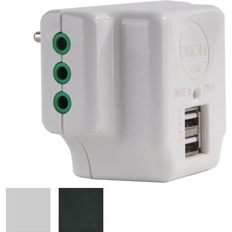 Adaptador triple 10A+T USB Blanco 87800 Fme