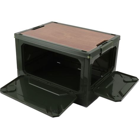Boîte de rangement de Camping pliable, conception de poulie, bacs pliants étanches à ouverture sur 5 côtés pour voiture et extérieur vert (1/5)