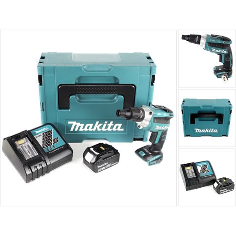 Makita DFS 251 RT1J Visseuse bardage sans fil18 V Li-Ion, sans balai + 1x Batterie BL1850 B 5,0 Ah + Chargeur DC18RC + Makpac