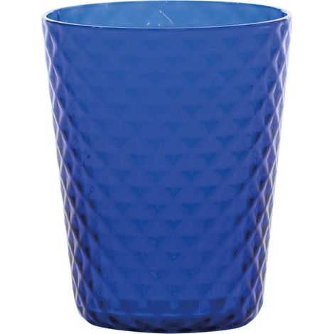 Zafferano Lot de 6 Gobelets Isolano en Verre Soufflé à la Main Couleur Bleue Design Diamant Artisanal Raffiné pour Table Élégante et Quotidienne