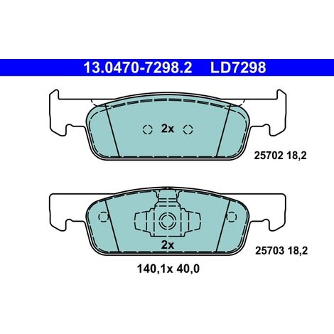 Kit de plaquettes de frein, frein à disque ATE 13.0470-7298.2 DACIA
