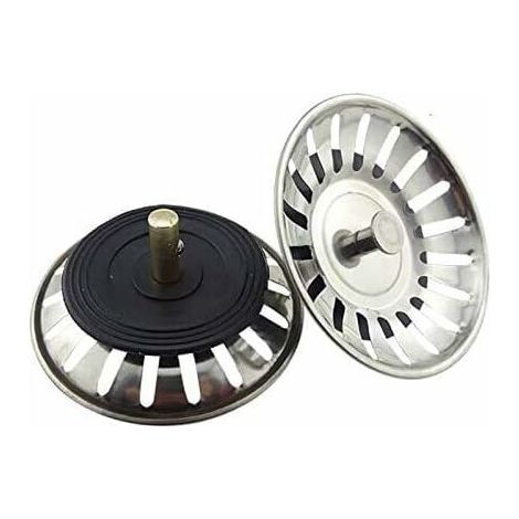 [NON UTILIZZATO] Confezione da 2 filtri universali da 8 cm, filtro per lavello da cucina in acciaio inox, tappo per lavello a doppio strato, scolapiatti, filtro per lavello per cucina e bagno