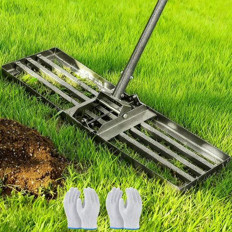 Rateau Nivellement pour Gazon, 76x25 cm, Manche Réglable de 185 cm (1/5)