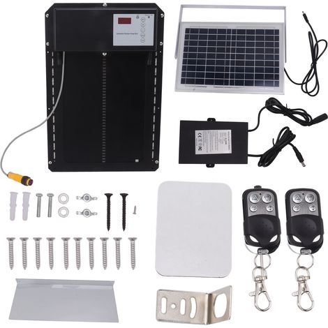 Porte de poulailler, capteur de lumière à énergie solaire, minuterie, ouvre-pincement avec télécommande, étanche IP44, pour maison et ferme