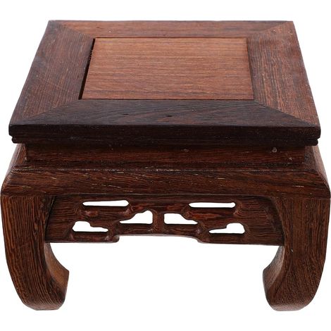 Présentoir Carré en Bois de Poulet pour Aquarium et Vase, Support Robuste Capacité de Charge, pour L'affichage Intérieur de Plantes en Pot (1/5)