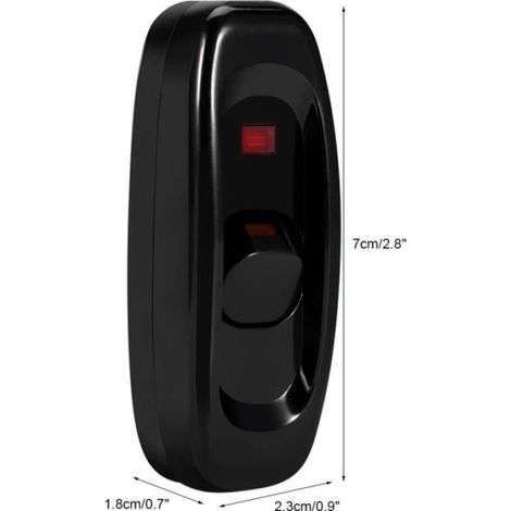 Interrupteur de Lampe - HB010 - AC 250V - 10A - Noir - Câble Filaire (1/4)