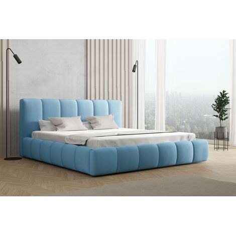 Polsterbett Doppelbett GIULIA Komplettset 180x200cm Stoff Magic Velvet Sky (1/3)