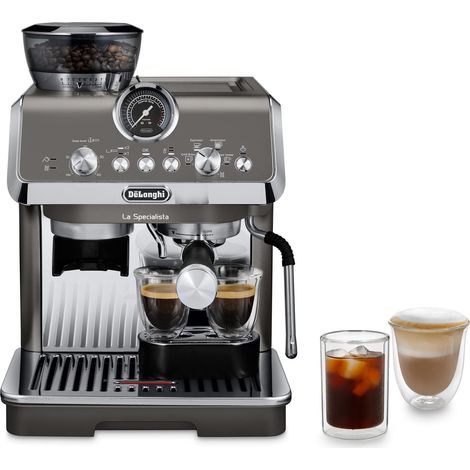 De'Longhi La Specialista Arte Evo EC9255.T Macchina per Caffè in Chicchi Manuale con Funzione Cold Brew, Montalatte Manuale My Latte Art, Incluso Kit da Barista, Controllo Temperatura, 1450W, Titanio (1/4)