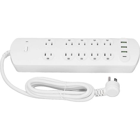 Multifunktionale Steckdosenleiste 2500W 10 Standardsteckdosen 3 Steckeranschlüsse 3 USB-Anschlüsse 1 PD-Anschluss 100-V-Steckdose