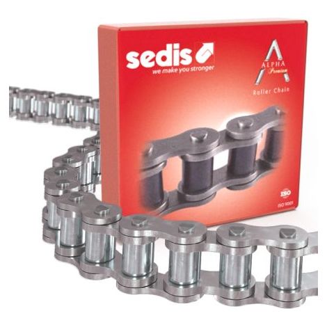 Chaîne à rouleaux Sedis 12B-1 en Acier inoxydable, longueur 5 m, Alpha Premium, longueur 22.3 mm ISO 606 (DIN 8187), pas(Prix pour 1 )