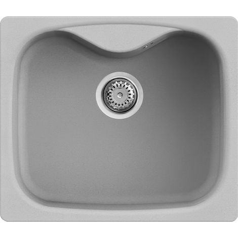 Lavello Elleci Incasso 1 vasca 58x50 Fox 200 Metaltek Grigio Aluminium LMF20079 (1/3)
