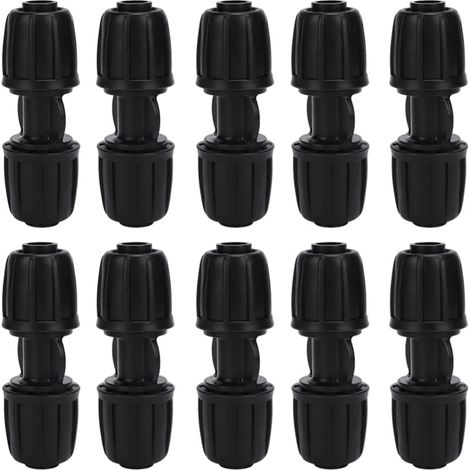 Raccord d'irrigation au Goutte-à-Goutte de Jardin de connecteur d'eau Droit pour Tuyau PE 10mm 10mm (1/5)