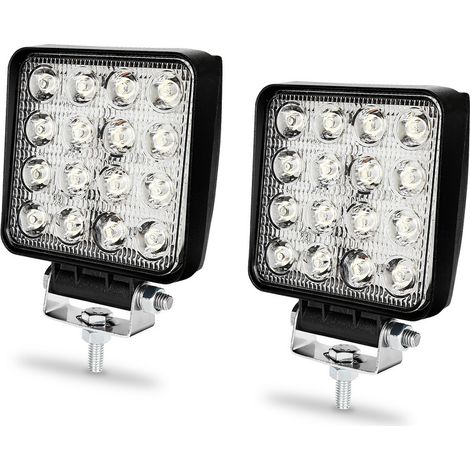 Phare de Travail LED 48W LED Phare Travail Projecteur FeuPCS Antibrouillard pour Voiture Camion UTV SUV Offroad Tracteur Bateau 2PCS (1/4)