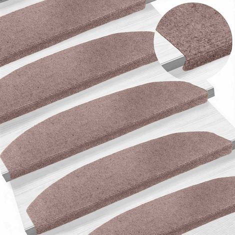Maison Exclusive - Tappetini per scale autoadesivi 15 pz 80 x 24,5 x 3,5 cm Beige (1/5)