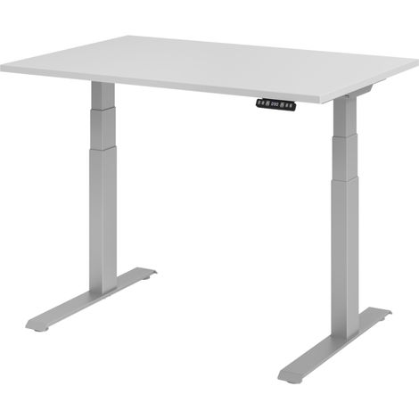 bümö Schreibtisch elektrisch XDKB Rechteck: 120 x 80 cm Grau