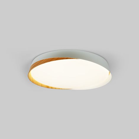 Plafonnier LED rond CCT 36W - Effet bois - ø50cm - IP22 - Blanc (1/5)